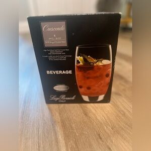 Luigi Bormioli Italy Set of 4 20 ounce Crystal Glasses